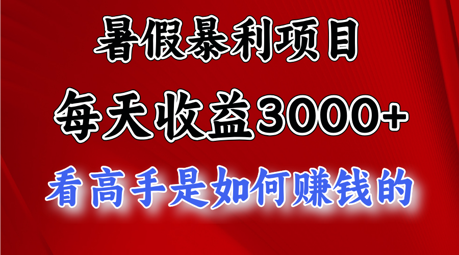 暑假暴力项目 1天收益3000+，视频号，快手，不露脸直播.次日结算-花生资源网