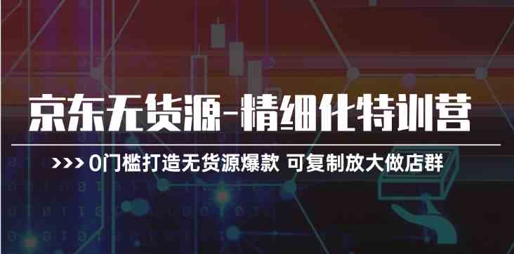 京东无货源精细化特训营，0门槛打造无货源爆款，可复制放大做店群-花生资源网