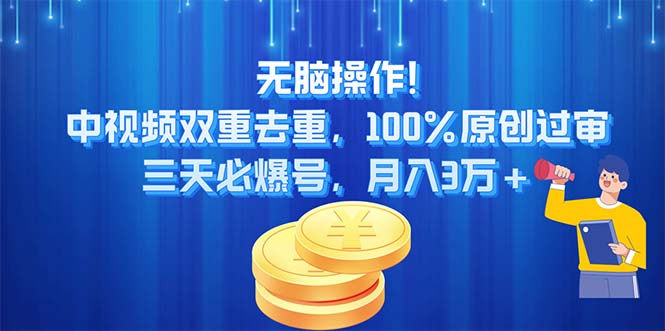 （11353期）无脑操作!中视频双重去重，100%原创过审，三天必爆号，月入3万+-花生资源网