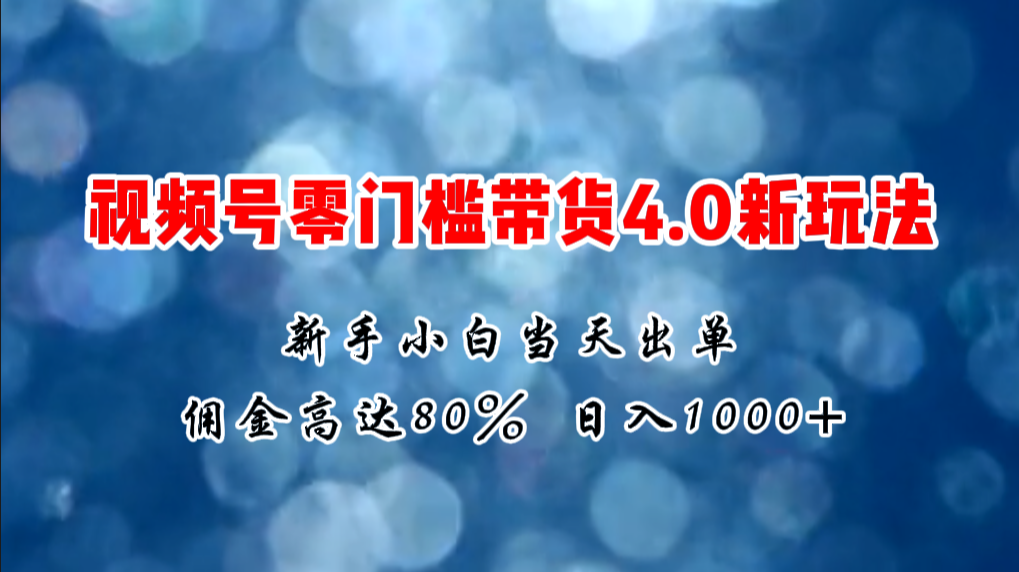 （11358期）微信视频号零门槛带货4.0新玩法，新手小白当天见收益，日入1000+-花生资源网