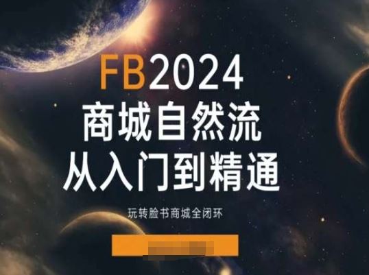 2024Faceboo商城自然流(从入门到精通)，玩转脸书商城全闭环-花生资源网