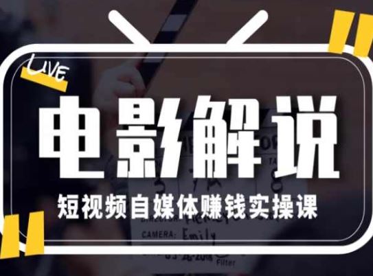 电影解说短视频自媒体赚钱实操课，教你做电影解说短视频，月赚1万-花生资源网