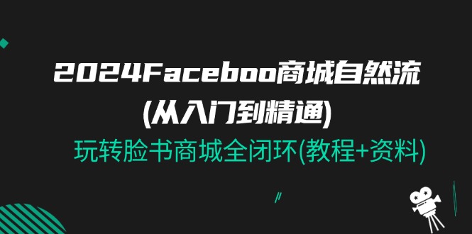 （11368期）2024Faceboo 商城自然流(从入门到精通)，玩转脸书商城全闭环(教程+资料)-花生资源网