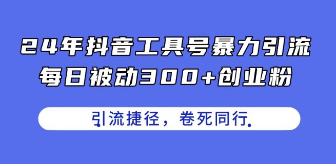 24年抖音工具号暴力引流，每日被动300+创业粉，创业粉捷径，卷死同行【揭秘】-花生资源网