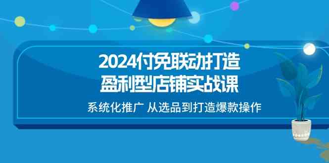 2024付免联动打造盈利型店铺实战课，系统化推广 从选品到打造爆款操作-花生资源网