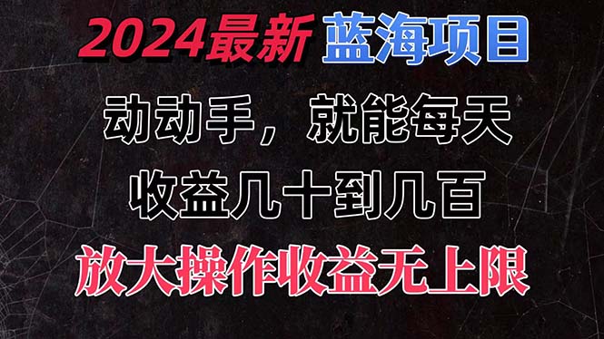 （11470期）有手就行的2024全新蓝海项目，每天1小时收益几十到几百，可放大操作收…-花生资源网